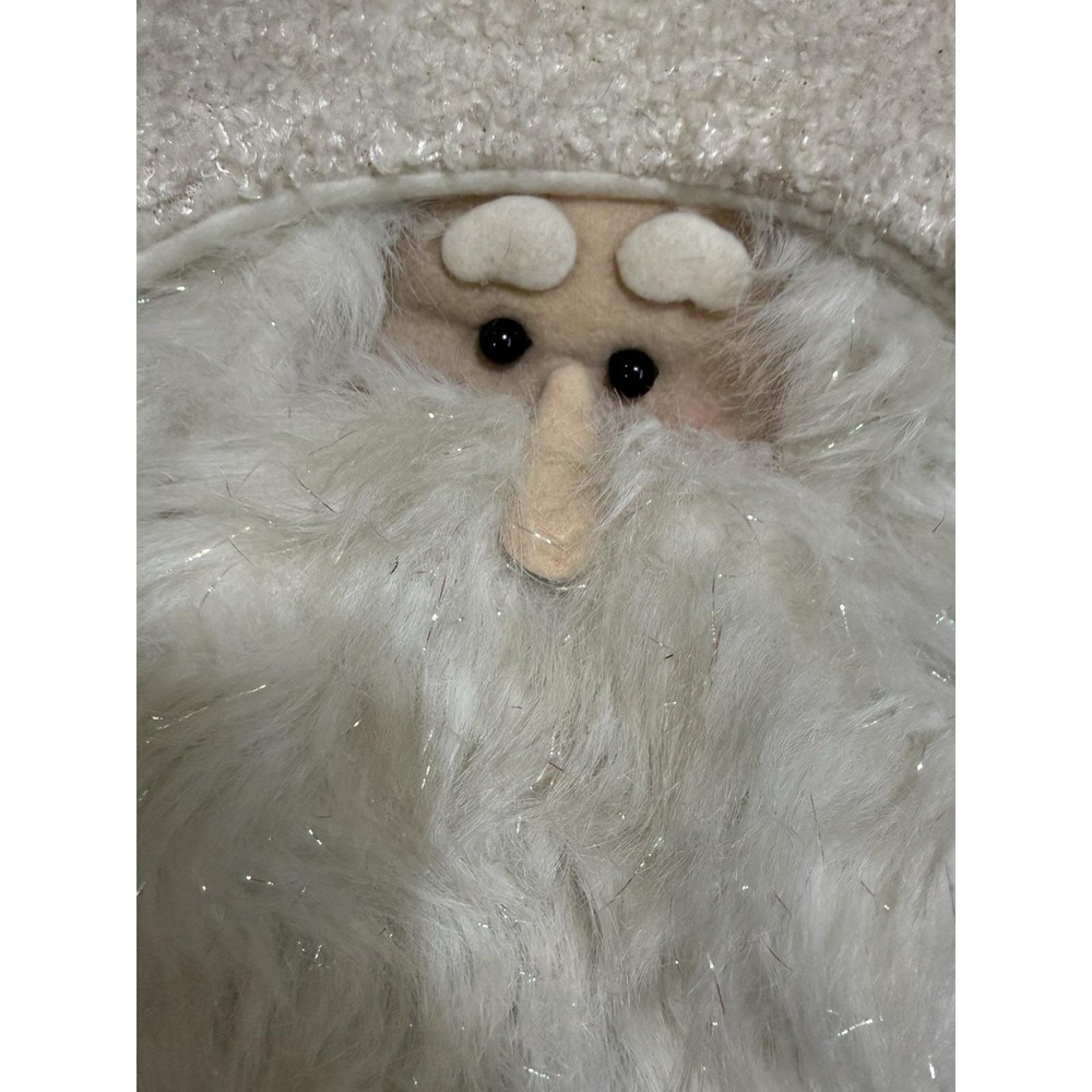 VTG Prima Creations Christmas Stocking 27" Plush Santa Claus Face Faux Fur Beard